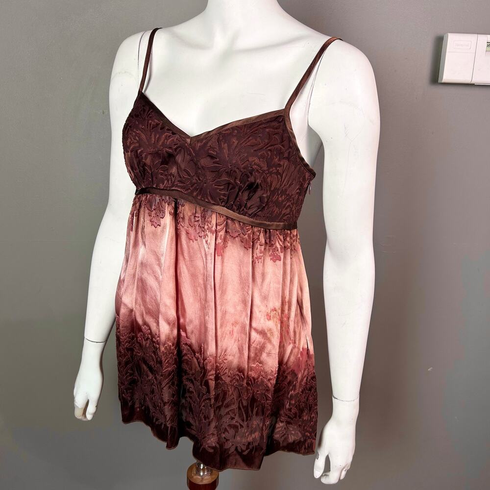 Y2k babydoll camisole small burnout velvet‎ fairy grunge vixen pink strappy - Picture 3 of 13
